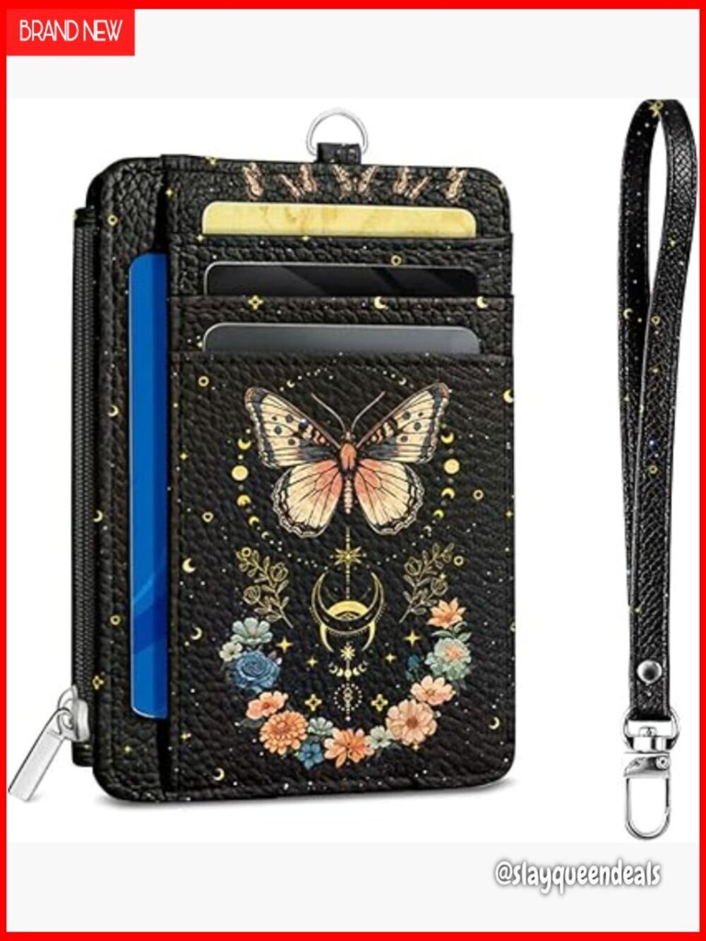Slim RFID Blocking Wallet with Wrist Strap, Card Holder Organizer
